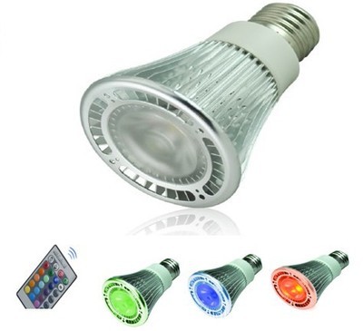【供应5W 新款RGB射灯 PAR20;红外遥控七彩LED 带记忆功能】价格,厂家,图片,LED射灯,深圳市极地之光照明科技-